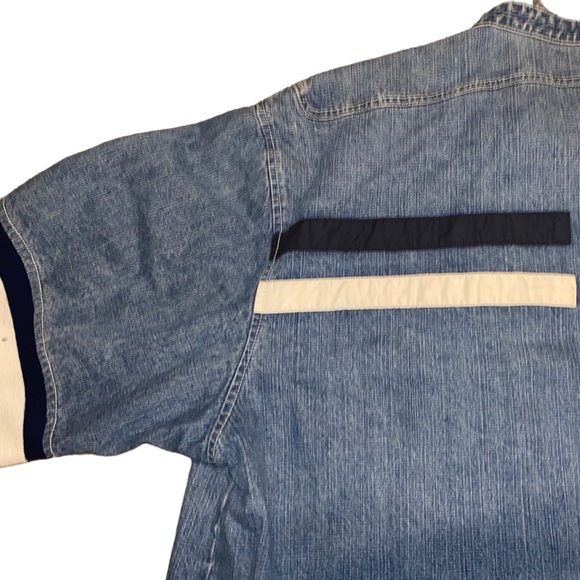 Vintage Don Denim Jean Shirt Jacket Button Up Natural Fray 2XL - Picture 5 of 5